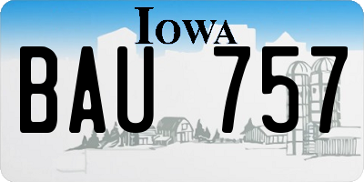 IA license plate BAU757