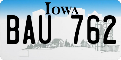 IA license plate BAU762