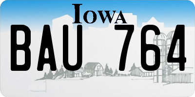 IA license plate BAU764