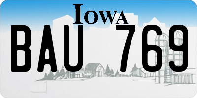 IA license plate BAU769