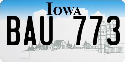 IA license plate BAU773