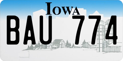 IA license plate BAU774