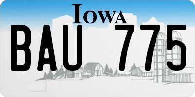 IA license plate BAU775