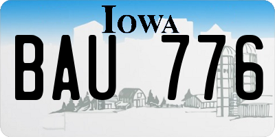 IA license plate BAU776
