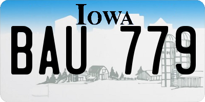 IA license plate BAU779