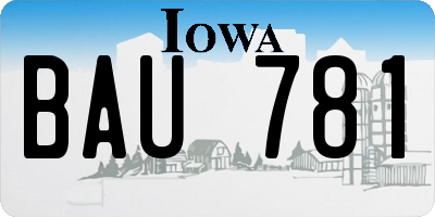 IA license plate BAU781