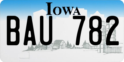 IA license plate BAU782
