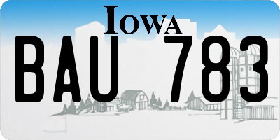IA license plate BAU783