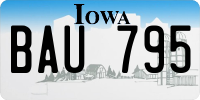 IA license plate BAU795
