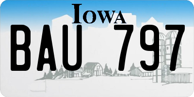 IA license plate BAU797