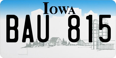 IA license plate BAU815