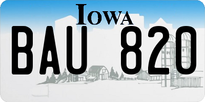 IA license plate BAU820