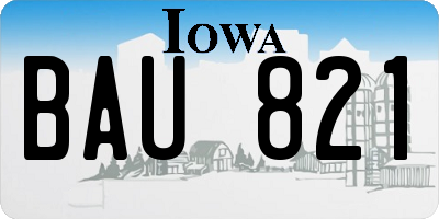 IA license plate BAU821