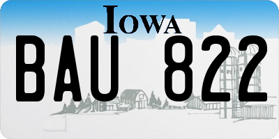 IA license plate BAU822