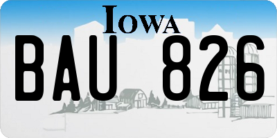 IA license plate BAU826