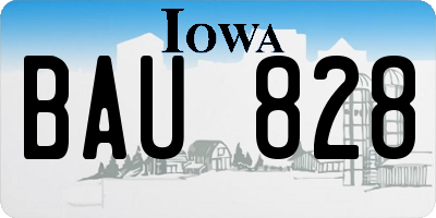 IA license plate BAU828