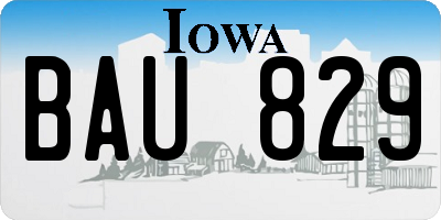 IA license plate BAU829