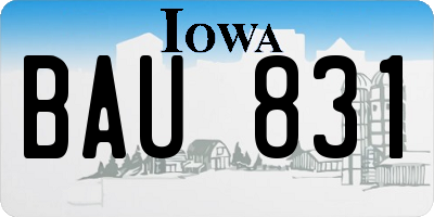 IA license plate BAU831