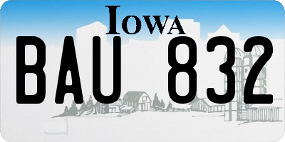 IA license plate BAU832