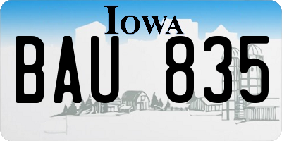 IA license plate BAU835