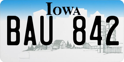 IA license plate BAU842