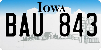 IA license plate BAU843
