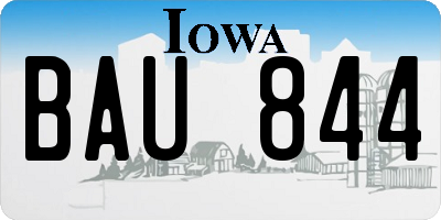 IA license plate BAU844