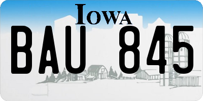 IA license plate BAU845