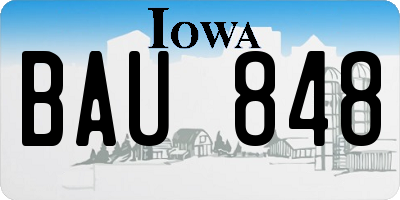 IA license plate BAU848