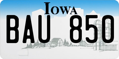 IA license plate BAU850