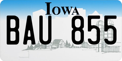 IA license plate BAU855