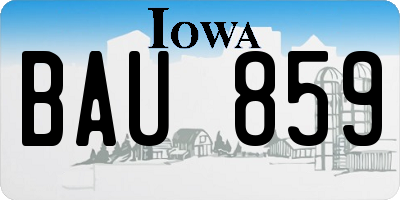 IA license plate BAU859
