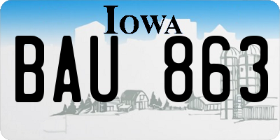IA license plate BAU863