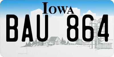 IA license plate BAU864