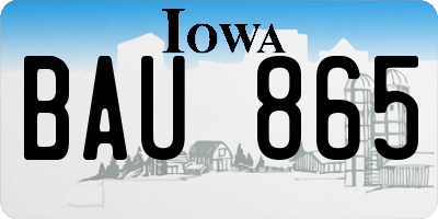IA license plate BAU865