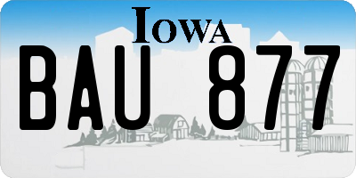 IA license plate BAU877