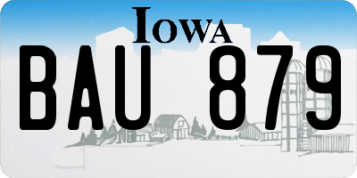 IA license plate BAU879