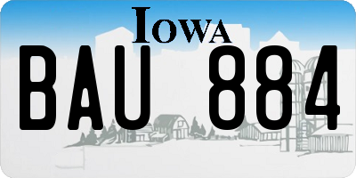 IA license plate BAU884