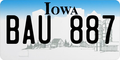 IA license plate BAU887
