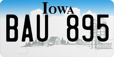 IA license plate BAU895