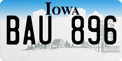 IA license plate BAU896