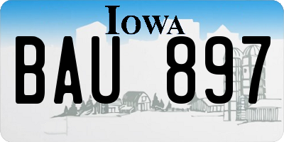 IA license plate BAU897