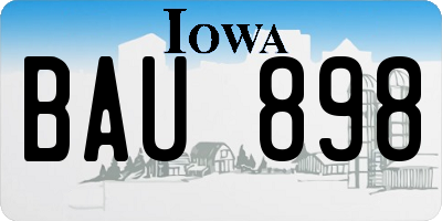 IA license plate BAU898