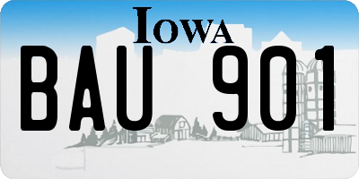 IA license plate BAU901