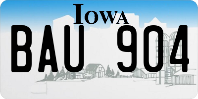 IA license plate BAU904