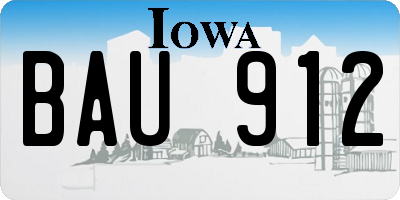 IA license plate BAU912