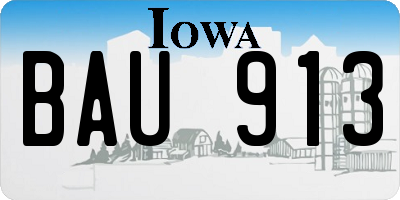 IA license plate BAU913
