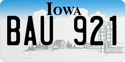 IA license plate BAU921