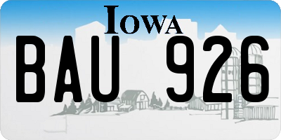 IA license plate BAU926