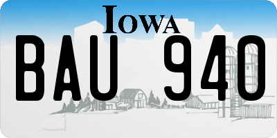 IA license plate BAU940
